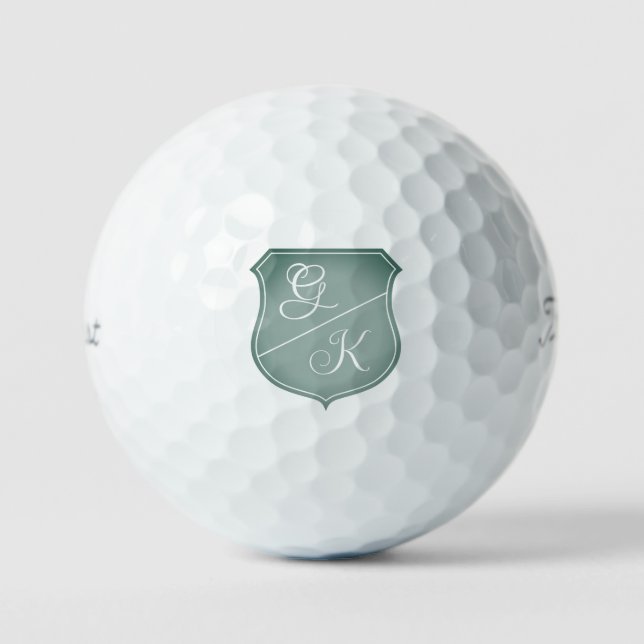 Custom chic shield crest monogram Titleist Pro V1 Golf Balls (Front)