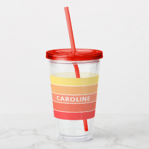 Custom Chic Sunny Summer Stripes Art Pattern Acrylic Tumbler
