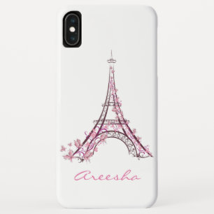 Custom Chic Watercolor Eiffel Tower Paris France iPhone XS Max Case