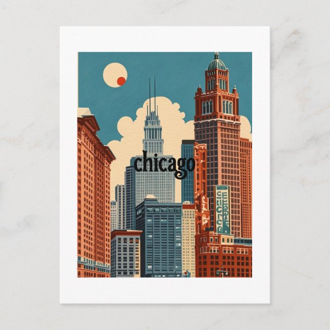 custom chicago illinois  postcard (Front)