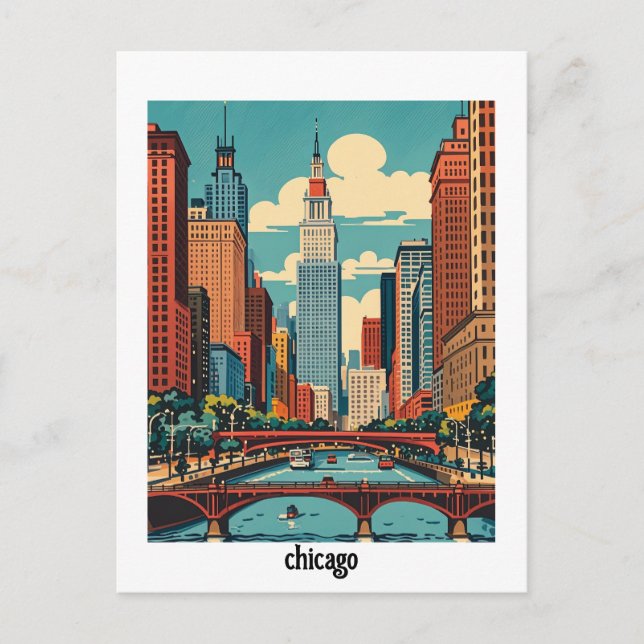 custom Chicago Illinois  Postcard (Front)