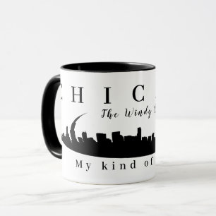 Custom Chicago, the Windy City, Skyline Silhouette Mug