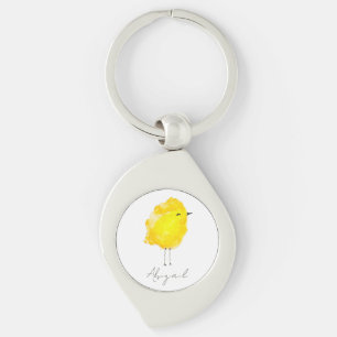 Custom Chick Chicken yellow stylish chic sweet Key Ring