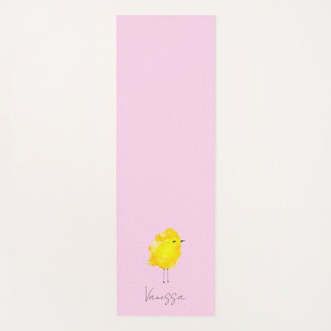 Custom Chick Chicken yellow stylish chic sweet Yoga Mat (Front)