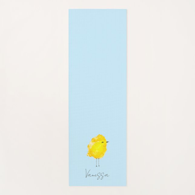 Custom Chick Chicken yellow stylish chic sweet Yoga Mat (Front)