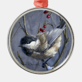 Custom Chickadee Painting Art Christmas Ornament