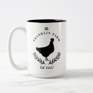 Custom Chicken Farmhouse Country  Two-Tone Coffee Mug