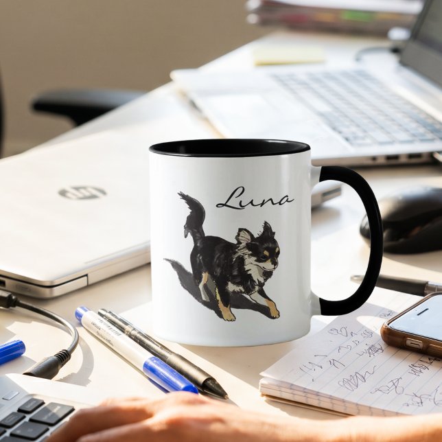 Custom Chihuahua Art Mug with Personalised Name (Creator Uploaded)