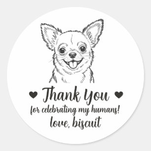 Custom Chihuahua Dog Wedding Favour Stickers