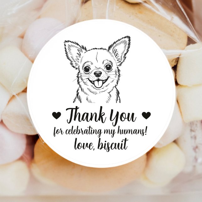 Custom Chihuahua Dog Wedding Favour Stickers (Creator Uploaded)