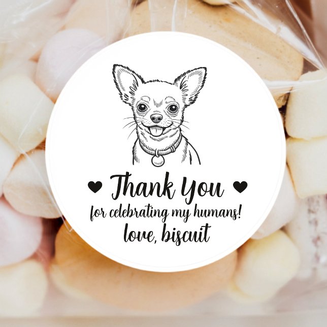 Custom Chihuahua Dog Wedding Favour Stickers (Creator Uploaded)
