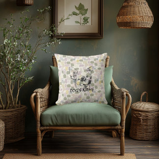 Custom Chihuahua Portrait Pillow Abstract Pattern