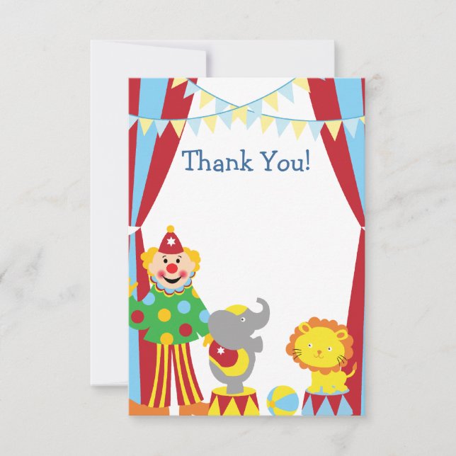 Custom Child Circus Thank You Card (Front)