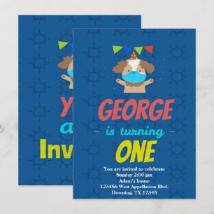 Custom Child Dog Doggy Mask Cartoon Invitation