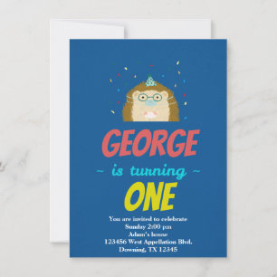 Custom Child Porcupine Confetti Cartoon Invitation