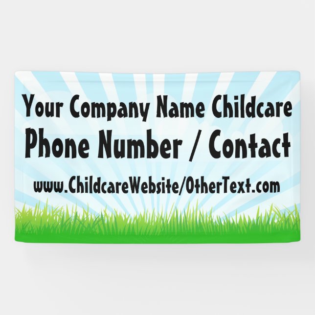 Custom Childcare Daycare Business Sign Banner (Horizontal)