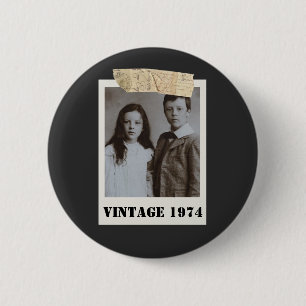 Custom Childhood Photo & Year Vintage Personalized 6 Cm Round Badge