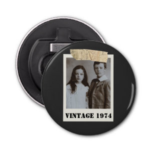 Custom Childhood Photo & Year Vintage Personalized Bottle Opener