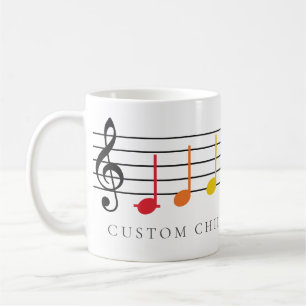 Custom Children Choir Rainbow Music Notes Coffee Mug