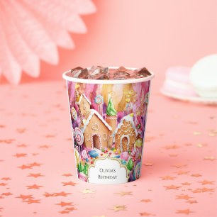 Custom Children's Candyland Birthday Paper Cups
