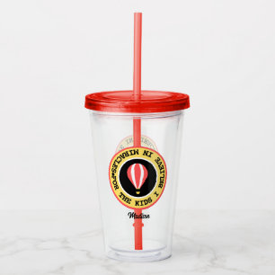 Custom Children's Miracle Network Name Red Yellow  Acrylic Tumbler