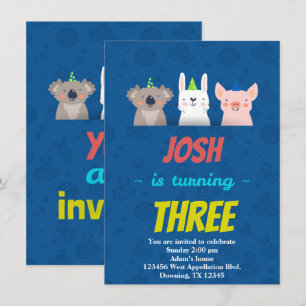 Custom Childs Birthday Card Animals Hats Cartoons