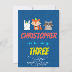 Custom Childs Birthday Card Animals Hats Cartoons