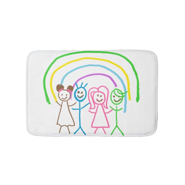 Custom Childs Drawing Turn Kids Artwork to Bath Mat (Front)