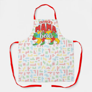 Custom Childs NAME Mama Bear Autism Awareness Mum Apron