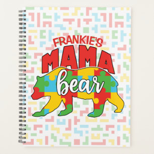 Custom Childs NAME Mama Bear Autism Awareness Mum Planner