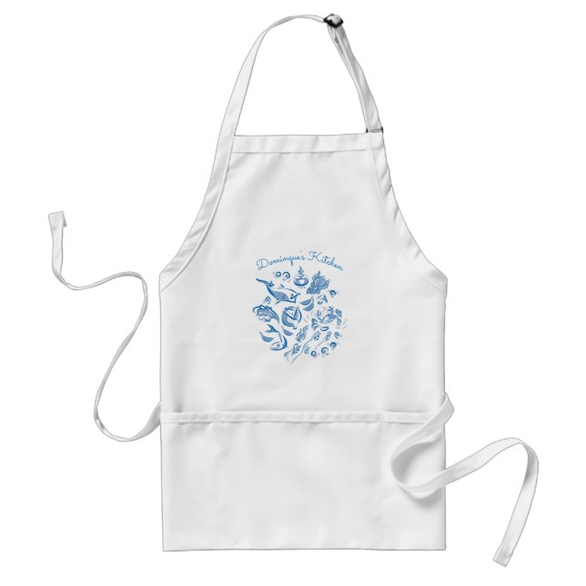 Custom Chinese Cuisine Ink Drawing Apron (Front)
