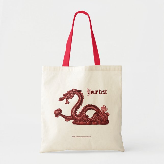 Custom Chinese Dragon Name Fantasy Design Tote Bag (Front)