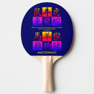Custom Chinese New Year Zodiac Ping Pong Paddle