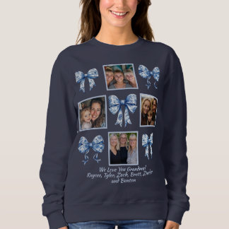 Custom Chinoiserie Grandma Photo Collage Gift Sweatshirt