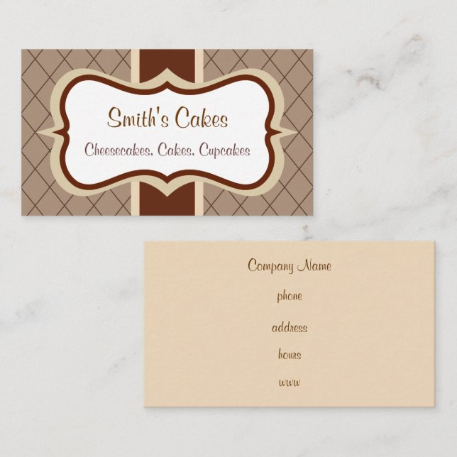 Custom Chocolate  Argyle Business Card (Front/Back)