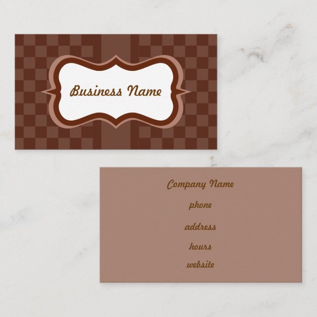 Custom Chocolate Business Card (Front/Back)