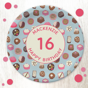 Custom Chocolate Candy Confectionery Birthday Paper Plate