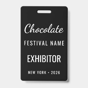 Custom Chocolate Festival QR Code Exibitor ID Badge