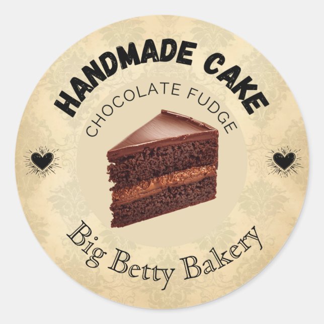 Custom Chocolate Fudge Cake Labels | Personalised  (Front)