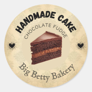 Custom Chocolate Fudge Cake Labels Personalized
