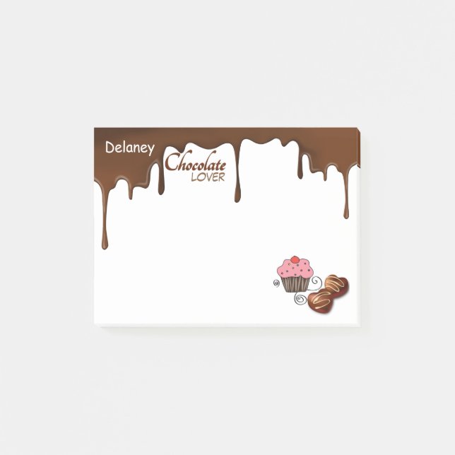Custom Chocolate Lover's Post-it Notes (Front)