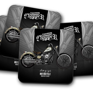 Custom Chopper Coaster Motorcycle Coaster Set