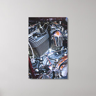 Custom chopper engine canvas print