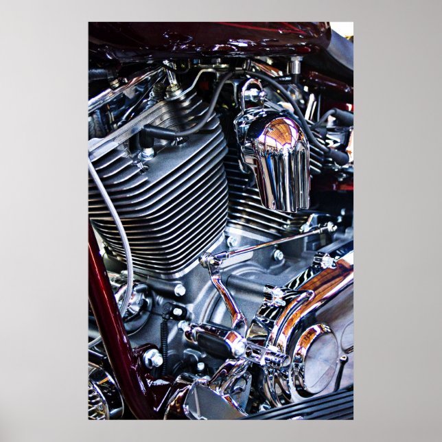 Custom chopper engine poster (Front)