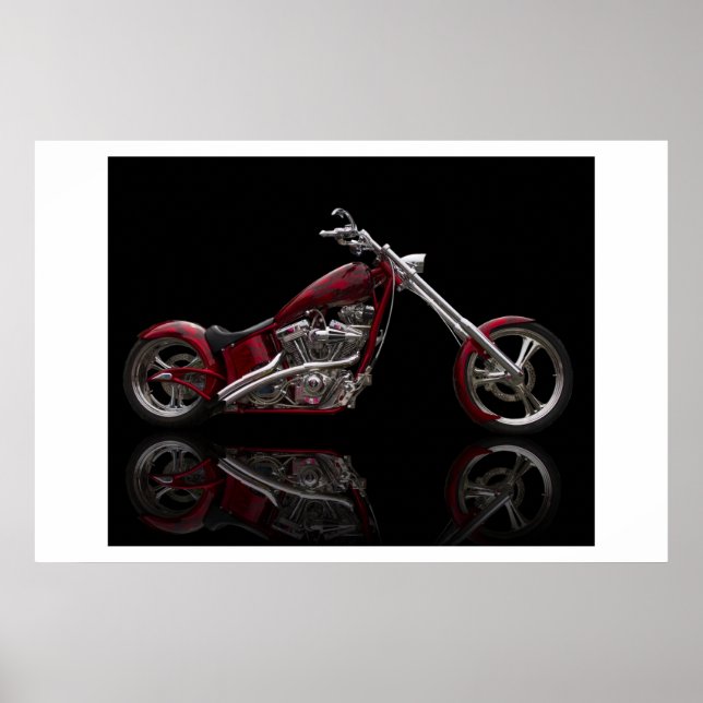 Custom Chopper Motorcycle Poster (Front)