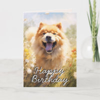 Custom Chow Chow Happy Birthday Card