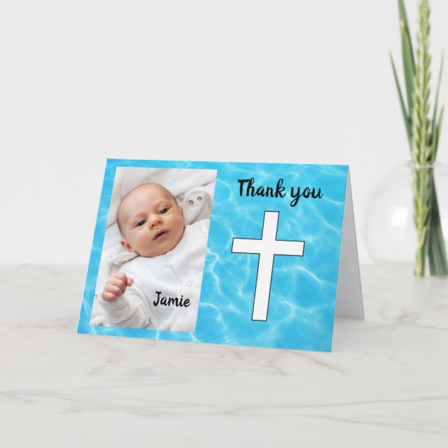 Custom Christening thank you Card (Front)