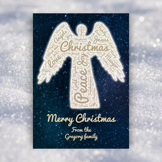 Custom Christian Angel Meaning of Christmas  Holiday Card (Creator Uploaded)