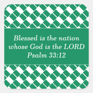 Custom Christian Bible Verse   NIGERIA FLAG Square Sticker