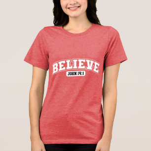 Custom Christian Christianity Jesus Faith Tri-Blend Shirt